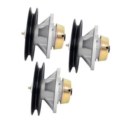 Solid Spare AM121342 AM115720 AM116065 3x Spindle Assembly w/Pulley For John Deere AM115528