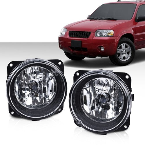 Solid Spare Bumper Fog Lights Lamps Clear W/Bulbs Fit For 03-2004 Ford Cobra/2002-2004 Focus
