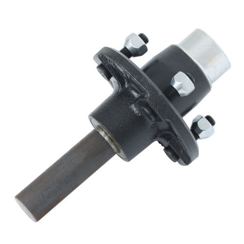 Solid Spare 1" Hub Round BT8 Spindle Trailer Axle Kit W/4 on 4" Bolt Idler 6PK Pre-Assembled
