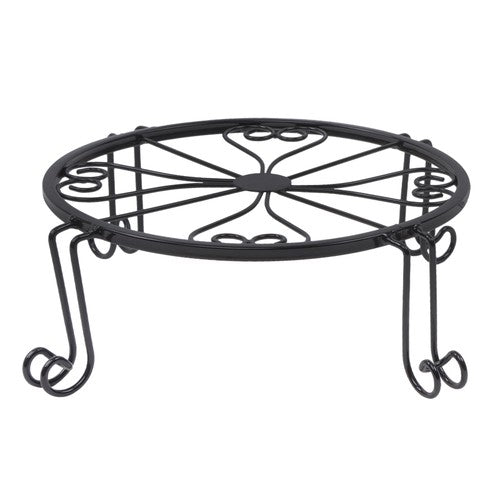 Solid Spare 2 Pack 10" 12" Rustproof Black Metal Plant Stands Flower Planter Pot Stand Round