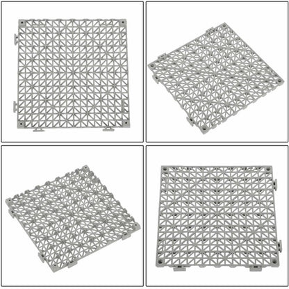 Solid Spare 12x12Inch Interlocking Drainage Floor Tiles Modular Interlocking Tile 55Pcs Gray