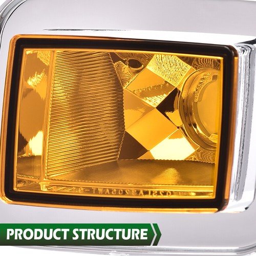 Solid Spare Fit For 2003-2008 H2 Hummer Amber Lens Front Turn Signal Light Parking Lamp