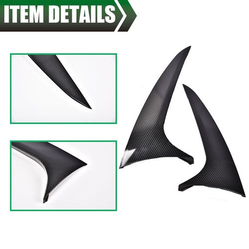 Solid Spare Fit For 19-21 BMW X4 Rear Window Spoiler Wing Side Trim Carbon Look 2pcs