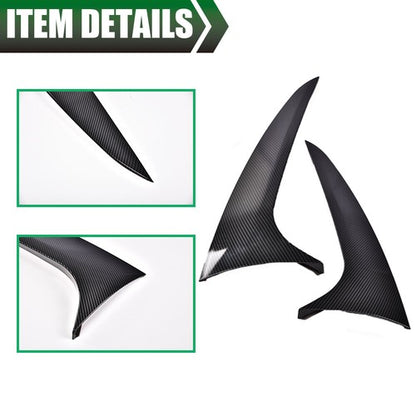 Solid Spare Fit For 19-21 BMW X4 Rear Window Spoiler Wing Side Trim Carbon Look 2pcs