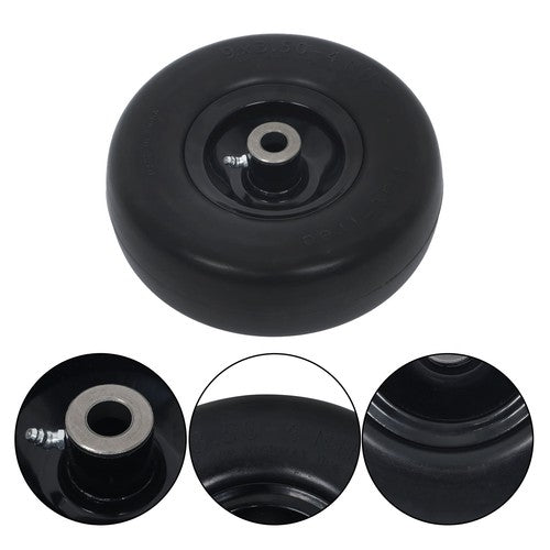 Solid Spare (2-Pack) 9X3.50-4 Flat Free Lawnmower Solid Tire and Wheel Assemblie
