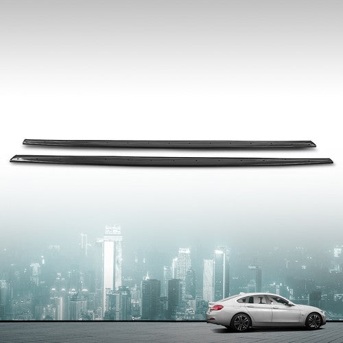 Solid Spare Fit For 14-20 BMW F32/F36/F33 4 Series M Sport Side Skirts Extension Carbon Look