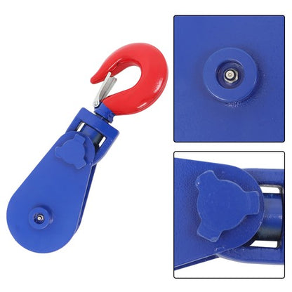 Solid Spare 4 Ton Snatch Block with Hook - 8800lbs Capacity, 4.5" Sheave, 1/2" Wire Rope