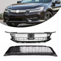 2PCS FITS 2016 2017 Honda Accord Sedan 4D Front Bumper Grille Grill Upper Lower
