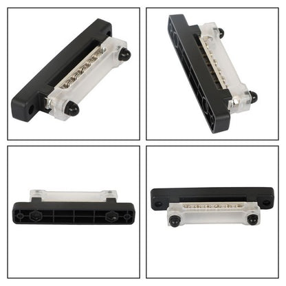 Solid Spare Red & Black Bus Bar Power Distribution Terminal Block 6 Way 48V 150A Busbar NEW