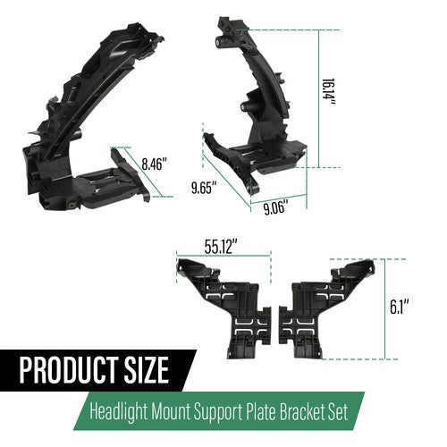 Solid Spare Fit For 2009-2012 Audi Q5 Front Headlight Mounting Bracket Support Plate 4pcs