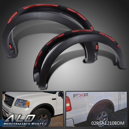 Solid Spare 4pcs Fit For 2004-2008 Ford F150 Factory Style Fender Flares Wheel Protector