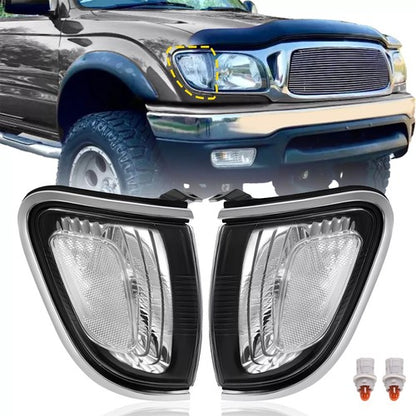 Solid Spare 2PC Side Marker Corner Parking Lights Turn Signal Chrome For Toyota Tacoma 01-04