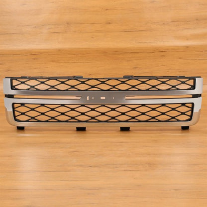 Solid Spare Grille Assembly For 2011-14 Silverado 2500 HD Silverado 3500 HD Black and Chrome