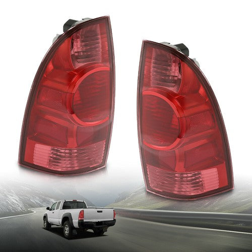 Solid Spare Tail Lights w/ Bulbs Fit For 2005-2015 Toyota Tacoma Rear Brake Lamps Left+Right