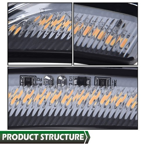 Solid Spare Smoke Lens LED Front Side Marker Lights Fit For 15-17 Chrysler 200 Left+Right