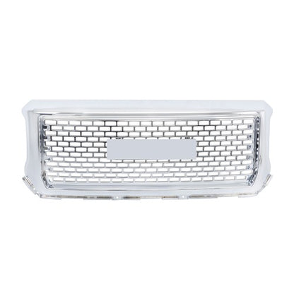 Solid Spare Compatible For GMC Sierra 1500 2014-2015 Chrome Front Bumper Center Mesh Grille