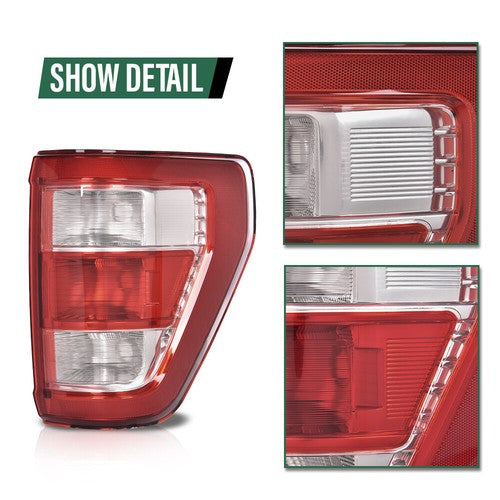 Solid Spare Fit For 2021-223 Ford F150 XL w/o Blind Spot TaiL Lights Brake Lamps Left+Right