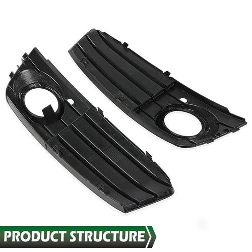 Solid Spare Fit For 09-11 Audi A4 B8 A4L Front Bumper Fog Light Grille Grill Cover Pair