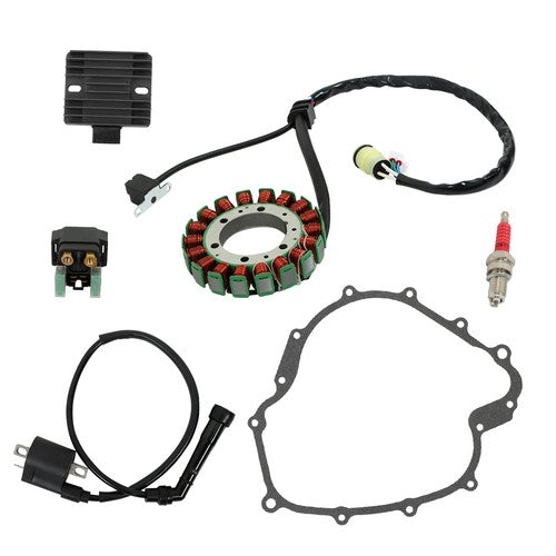 Solid Spare Ignition Coil & Stator Regulator Relay Kit For 2004-2007 Yamaha Rhino 660 YXR660