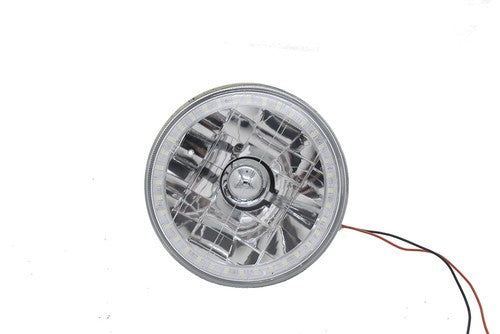 5-3/4"Inch Round LED Red Halo Style Halogen Crystal Clear Headlights Angel Eye