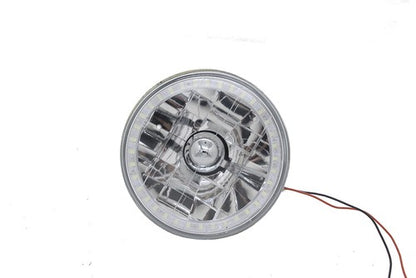 5-3/4"Inch Round LED Red Halo Style Halogen Crystal Clear Headlights Angel Eye