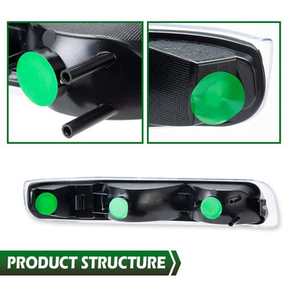 Solid Spare Pair Clear Lens Black Housing Headlights Fit For 99-02 Silverado/00-06 Suburban
