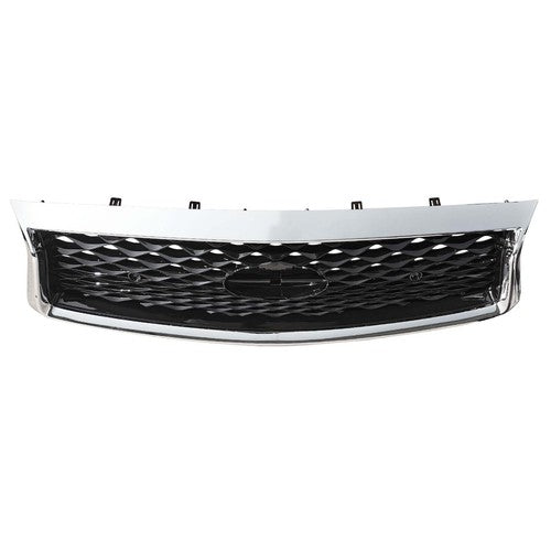 For 2018-2023 Infiniti Q50 Chrome Bezel Front Bumper Black Grille W/sensor holes