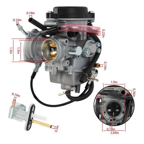 Solid Spare Carburetor For Big Bear Wolverine Kodiak Grizzly 250 350 400 450 2000-2006