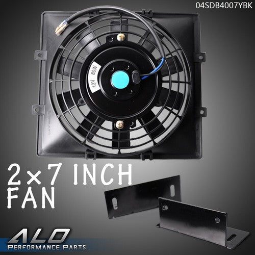 Solid Spare New Universal 12V 7" Pull Push Electric Engine Slim Oil Cooling Fan 2pcs