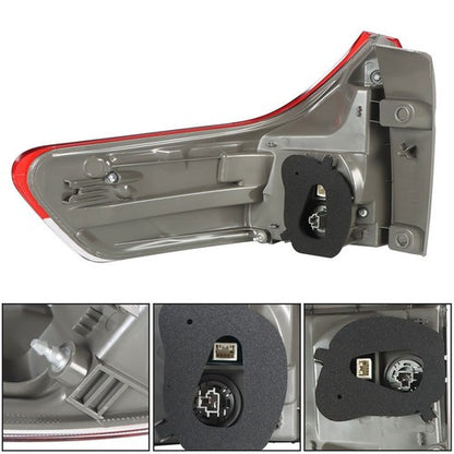 Solid Spare Right Passenger Side Tail Light Fit ForToyota Sienna 2011-2014 New Chrome Red