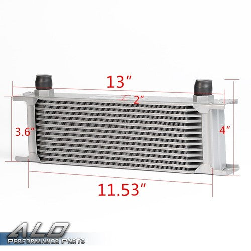Solid Spare Universal 13 Row 10AN Coolant/Transmission/Aluminum Engine Oil Cooler Silver
