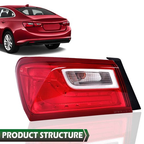 Solid Spare Left Driver Side Tail Light Fit For Chevy Malibu XL 16-22 Rear Brake Lamp Outer