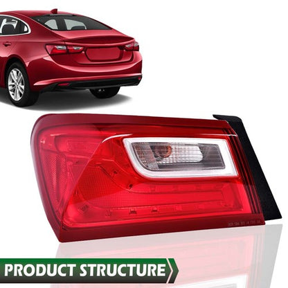 Solid Spare Left Driver Side Tail Light Fit For Chevy Malibu XL 16-22 Rear Brake Lamp Outer