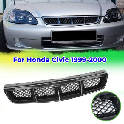 For 1999-2000 HONDA CIVIC 2/3/4DR Mugen Black Front Hood Mesh Sport ABS Grille