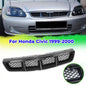 For 1999-2000 HONDA CIVIC 2/3/4DR Mugen Black Front Hood Mesh Sport ABS Grille