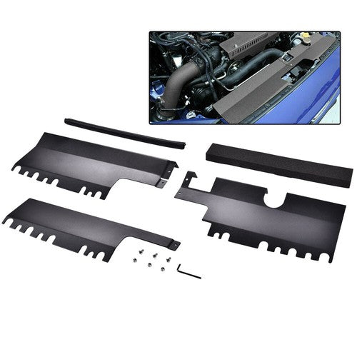 Solid Spare Radiator Shroud Cooling Plate Kit Fit For 2015-2018 Subaru WRX & STi Black