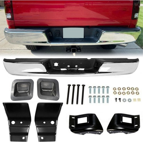Solid Spare Rear Bumper Black Step For 2002-2008 Dodge Ram 1500 2003-2009 Ram 2500 3500