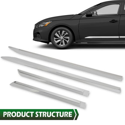 Solid Spare 4pcs Body Side Door Molding Trim Chrome Fit For 2013-2018 Nissan Altima Sedan