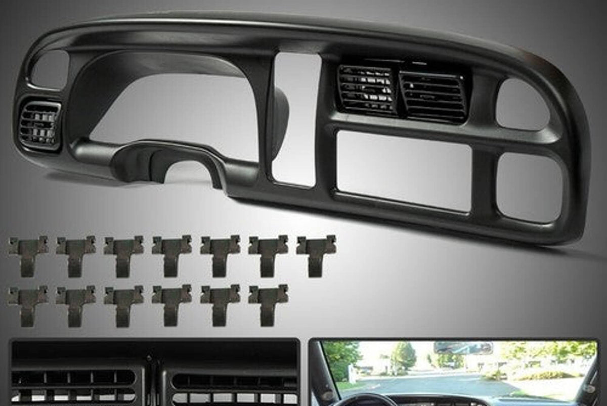 Solid Spare Dash Board Bezel Cover Instrument W/Vents Fit For 98-02 Dodge Ram 1500 2500 3500
