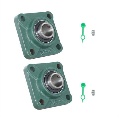 Solid Spare 2 PCS Solid Base Pillow Block Flange Mounted Bearing 1" Bore 4 Bolt UCF205-16