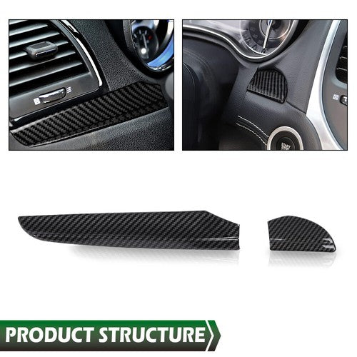 Solid Spare New Fit For 2011+ Chrysler 300 Central Control Dashboard Cover Trim Carbon Look