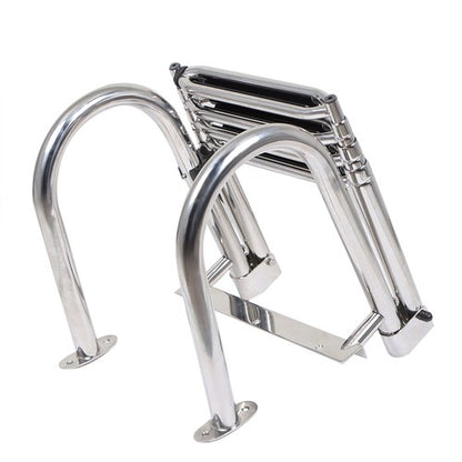 Solid Spare Telescoping Boat Ladder Foldable Premium Stainless Steel 4 Step Stainless Steel