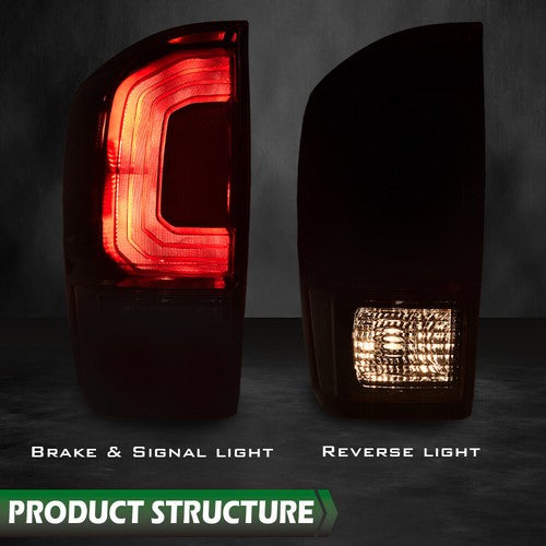 Solid Spare Red/Black Rear Tail Light Brake Lamp Fit For 16-22 Toyota Tacoma TRD Left Side