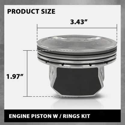 Solid Spare Fit For 11-19 Hyundai Sonata Kia Sorento Optima 2.4L Engine Pistons w/ Rings Kit