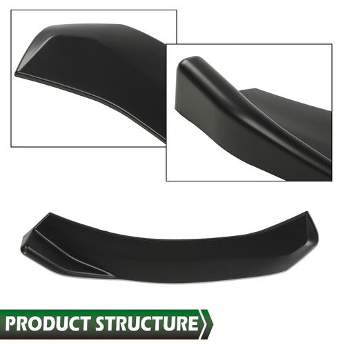 Solid Spare Universal Front Bumper Lip Spoiler Splitter Diffuser Winglet Type 2Pcs Black