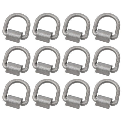 Solid Spare 12 Pack 1/2" Weld On Forged D Ring with Welding Clip 12,000lbs Fracture Strength