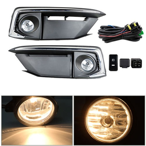 Solid Spare For 2019-2020 Honda Civic Coupe/Sedan Bumper Fog Light Lamp Cover Kit