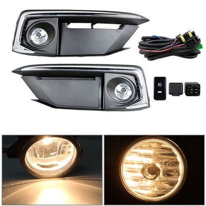 Solid Spare For 2019-2020 Honda Civic Coupe/Sedan Bumper Fog Light Lamp Cover Kit