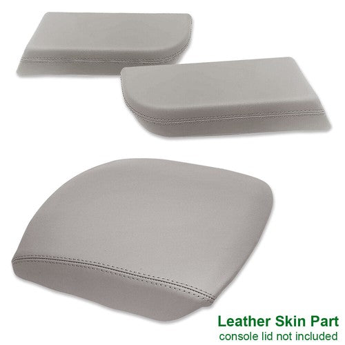 Solid Spare Fit For 09-2015 Honda Pilot Center Console+Front Door Armrest Cover Leather Gray