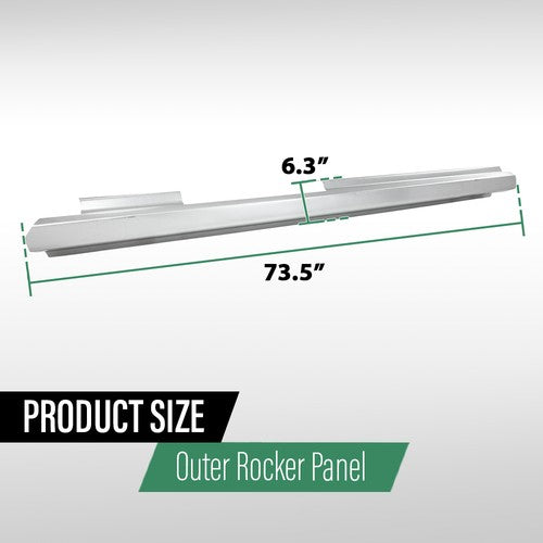 Solid Spare Fit For 2002-2007 Jeep Liberty 4 Door Slip-on Outer Rocker Panels Left+Right